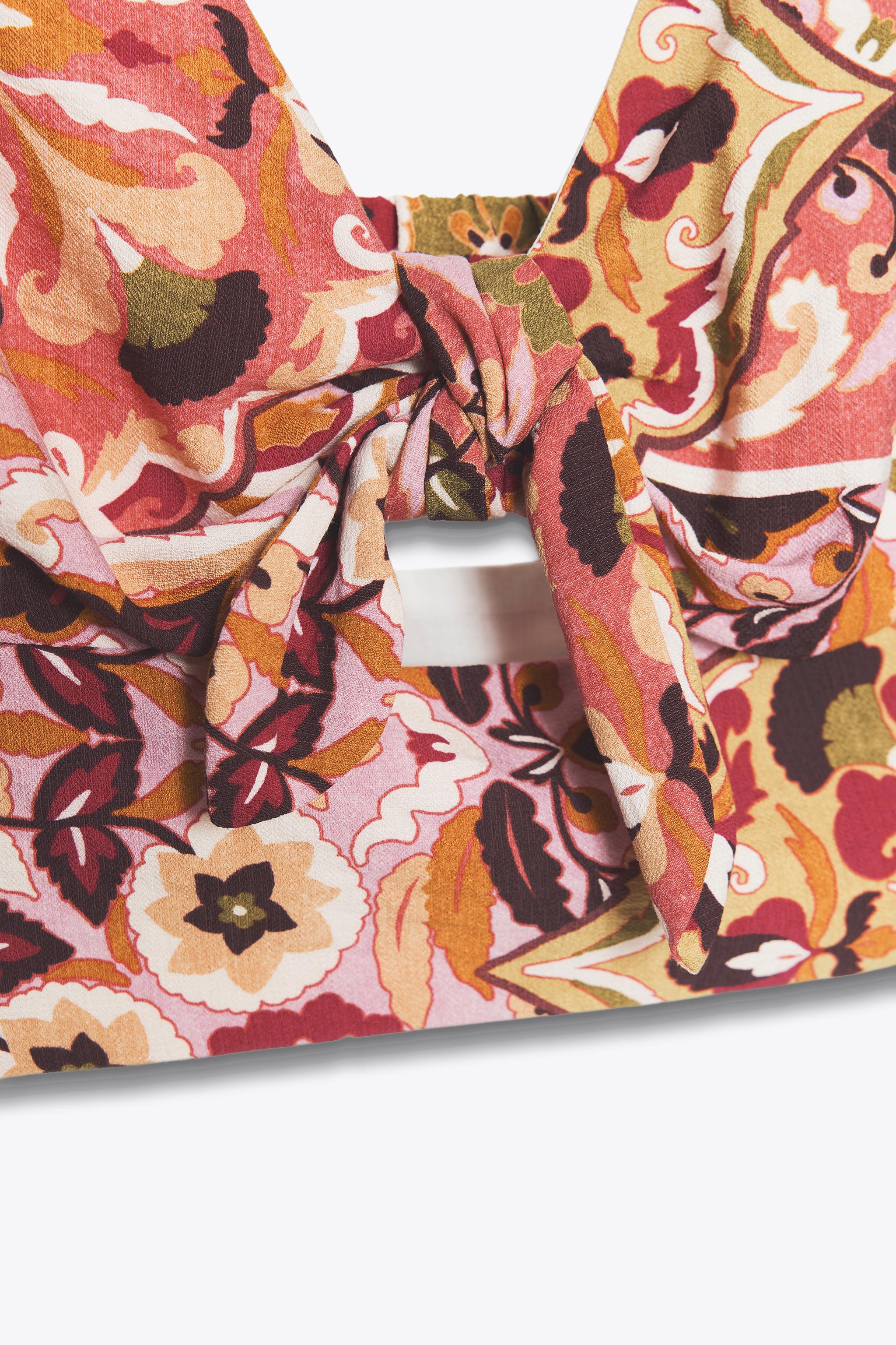 TOP RUSTIQUE IMPRIMÉ AVEC NŒUD